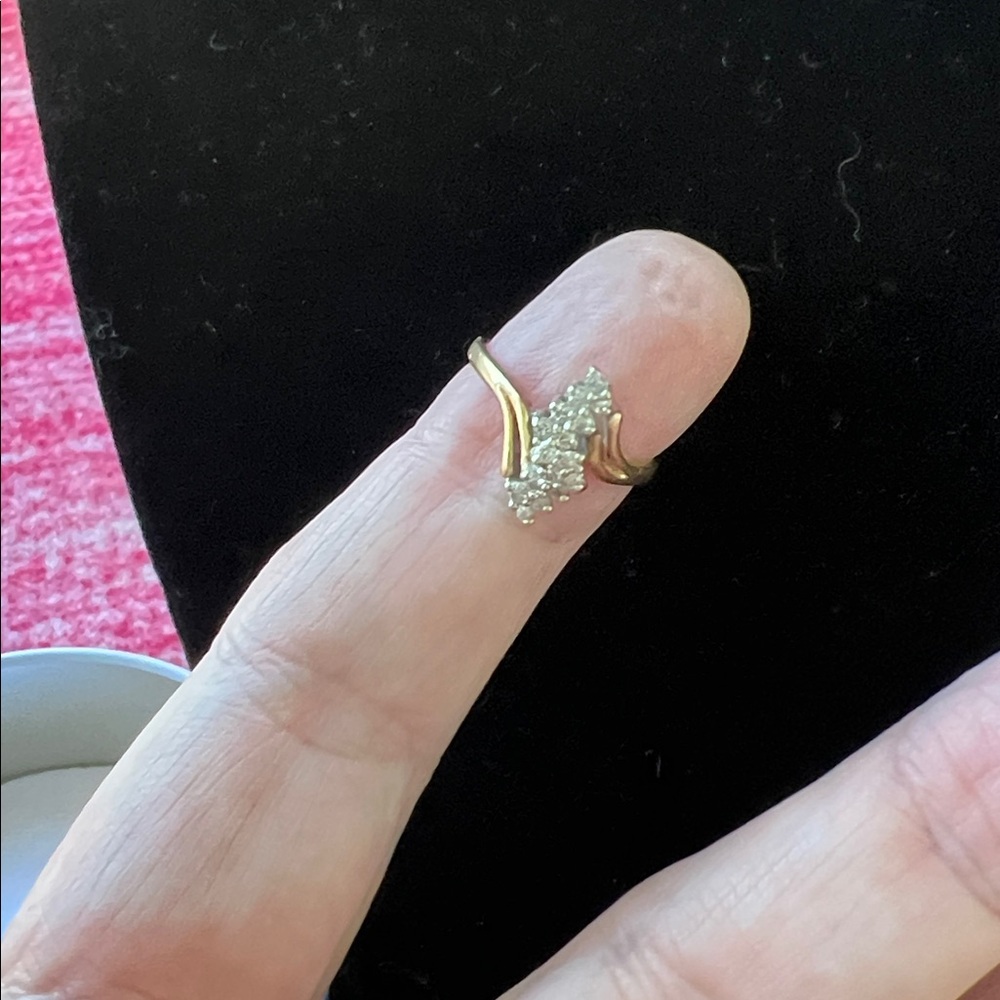 Women's Diamond Waterfall Ring in 10k Gold